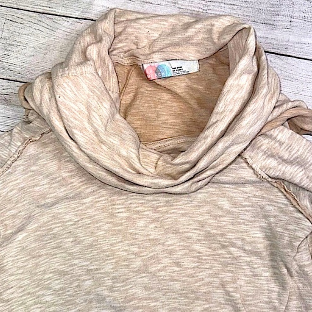 Free People Beach Cocoon Cowl Natural Pullover M/L - Picture 3 of 6